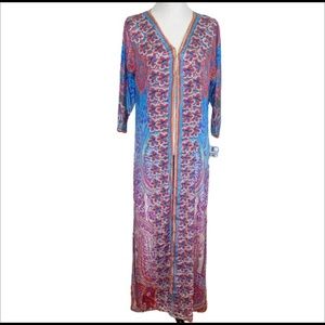 True Colours Multi-Color Paisley Print Kimono